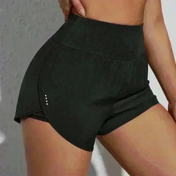 Pants - High-Waisted Black Women's Shorts